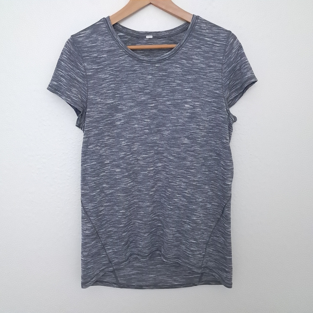 Lululemon Space Dye Short Sleeve T Shirt gray Size 8 Gym Workout Fitness